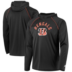 Cincinnati Bengals Men's Shirt Starter Raglan Long Sleeve Hoodie T